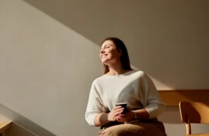 Woman enjoying a sunny moment